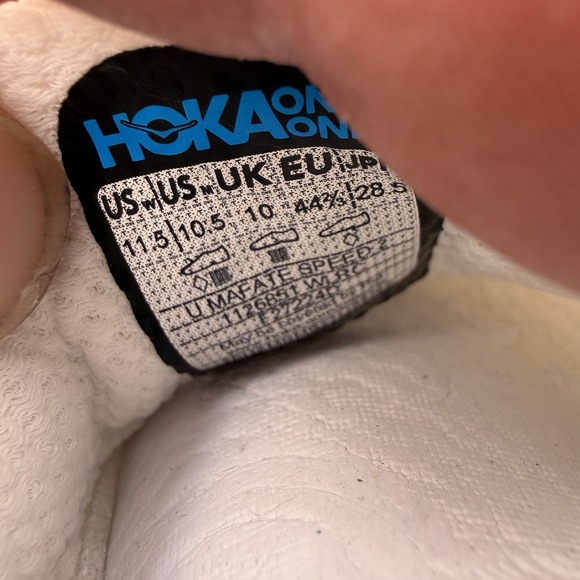 Hoka One One Mafate Speed 2 Trail Shoes Mens 10.5 Womens 11.5 White 1126851-WLRC main image 8